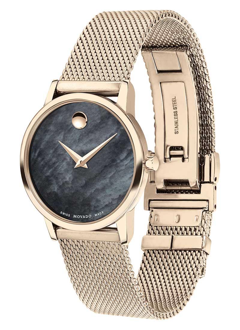MOVADO WATCH CS BLK MOP 28 MM RG MESH  24840399 view 2