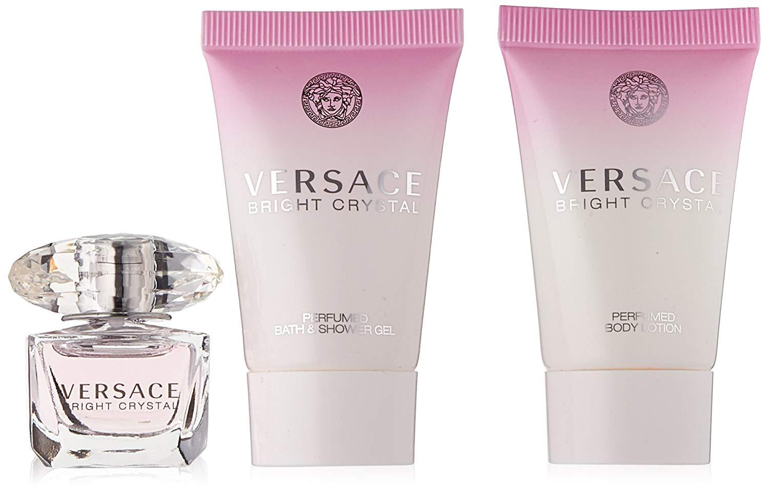 VERSACE BRIGHT CRYSTAL (W) MINI SET EDT 5ML+PRFM BODY LOTION 25ML+PRFM BATH&SHOWER GEL 25ML ITundefined