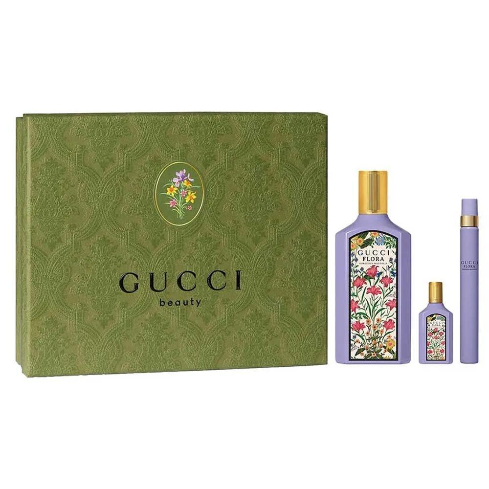 GUCCI FLORA GORGEOUS MAGNOLIA SET EDP 100ML+5ML+ROLLERBALL7.5ML view 2