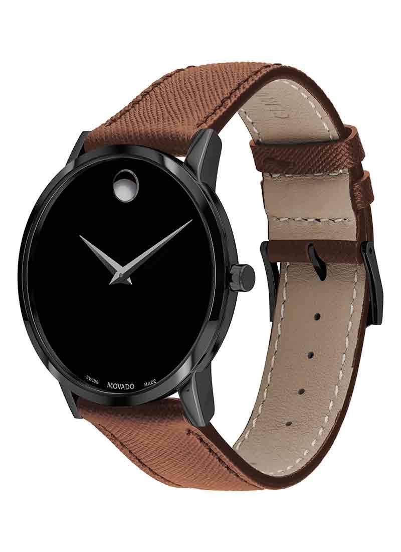 MOVADO WATCH CS BLK QTZ BRN LS 24837136 view 2