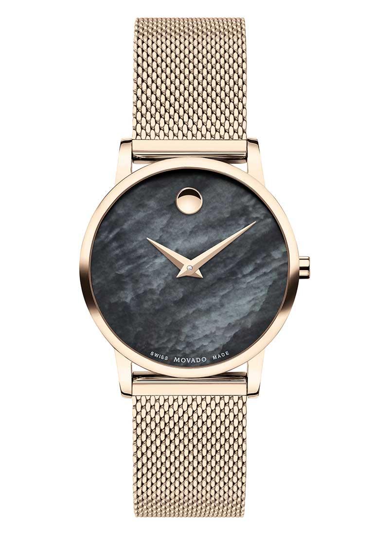 MOVADO WATCH CS BLK MOP 28 MM RG MESH 24840399undefined