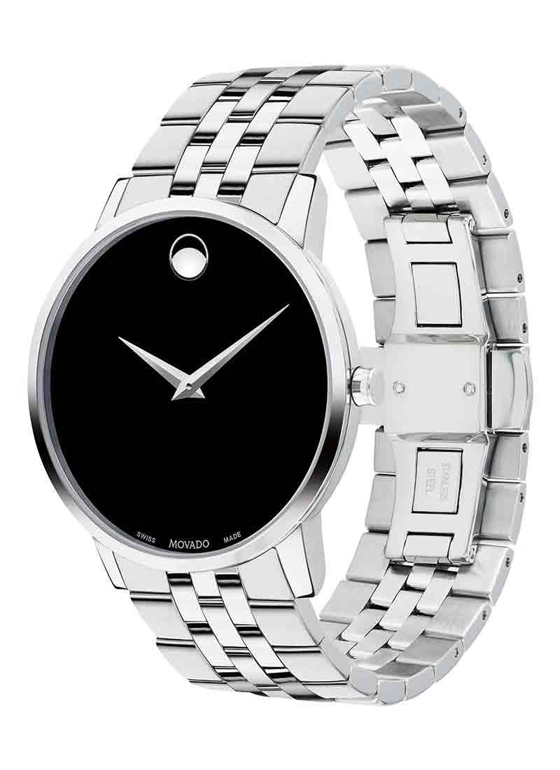 MOVADO WATCH BLK DL QTZ SLV BRCT 25025930 view 2