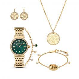 CERRUTI 1881 WATCH+NKL+ERG+BRT SS/GP/GRN MOP (4PC SET) CIWLG2020904-S2Lundefined