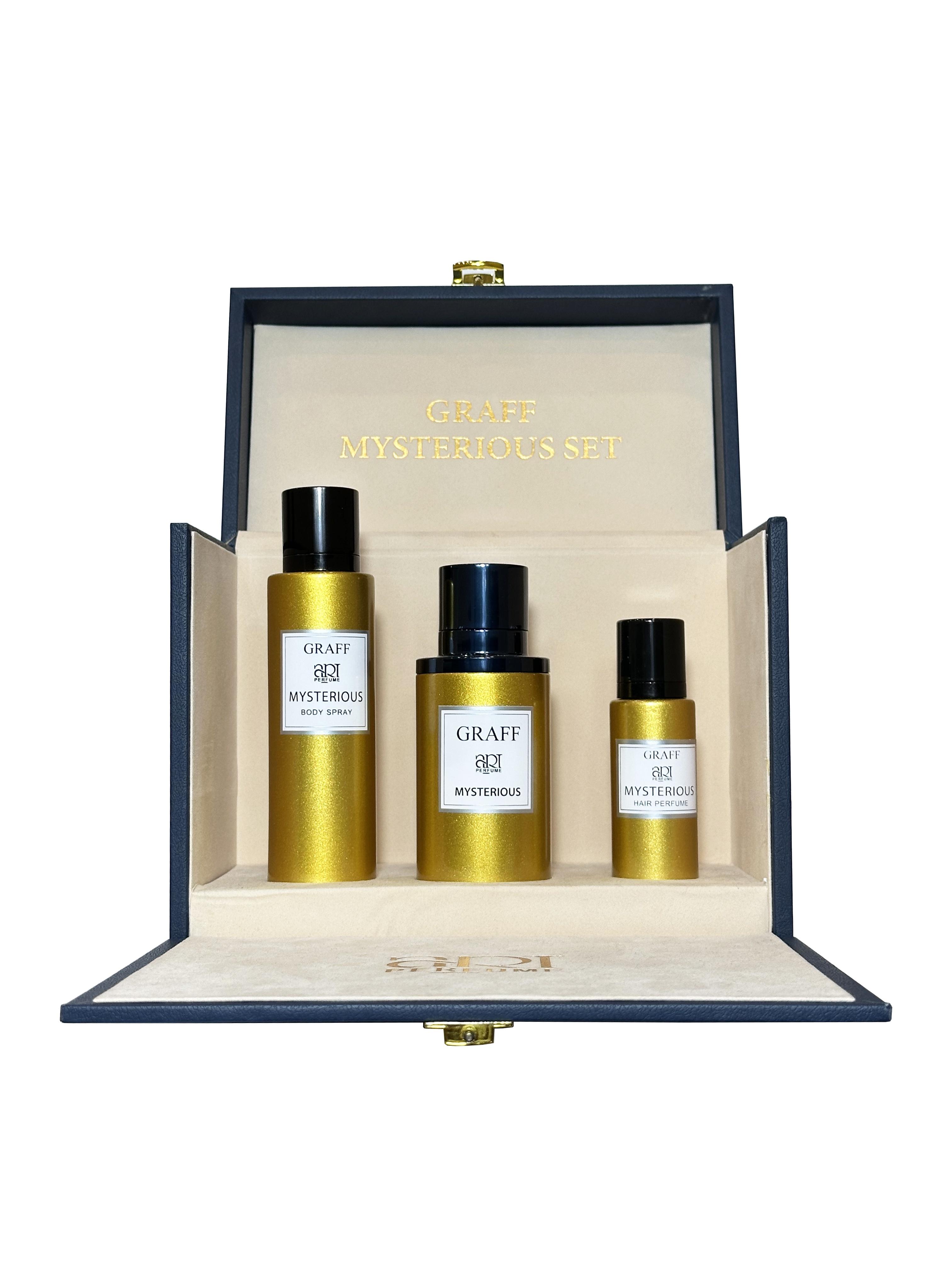 GRAFF ART PERFUME MYSTERIOUS SET EDP 80ML+HAIR MIST 30ML+BODY SPRAY 100MLundefined