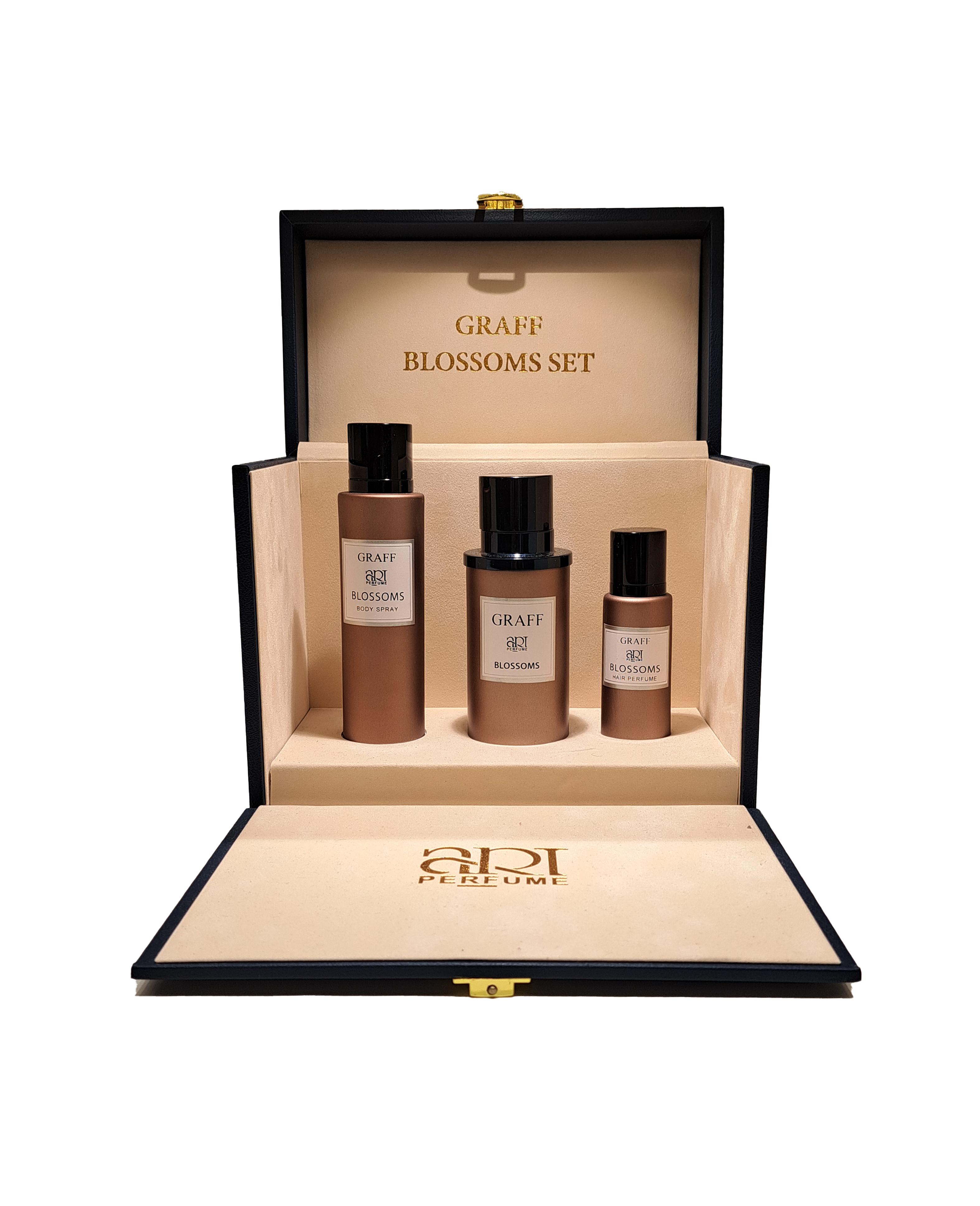 GRAFF ART PERFUME BLOSSOMS SET 3PCS PERFUME,BODY SPRAY,HAIR MISTundefined