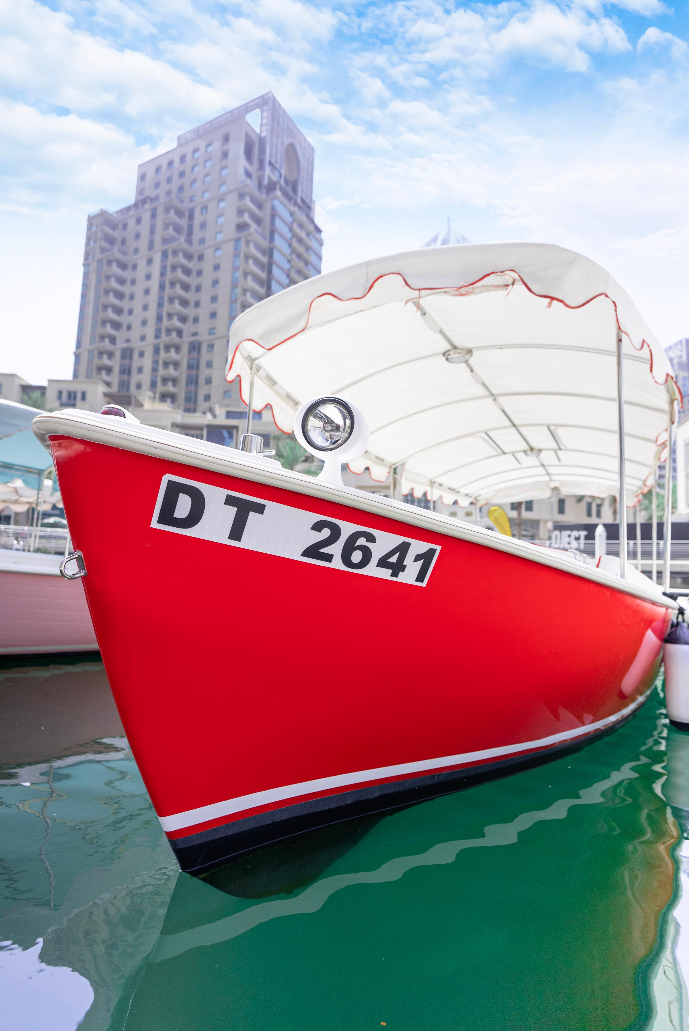 Warm red boats view 3