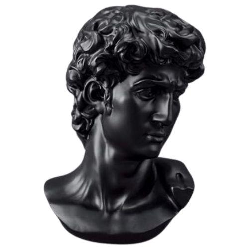 Classic Greek Michelangelo David Bust Statue (Black, 15cm) view 1