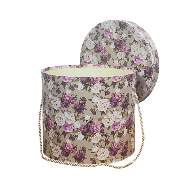 Rounded Flowerd Cartboard box view 1