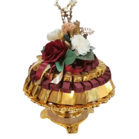 Vase chocolate mix 1 with red  bouquet 5 view 3