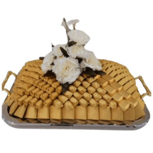 Mixed pink and white roses and gypsum… with tray chocolate mix 10 view 3