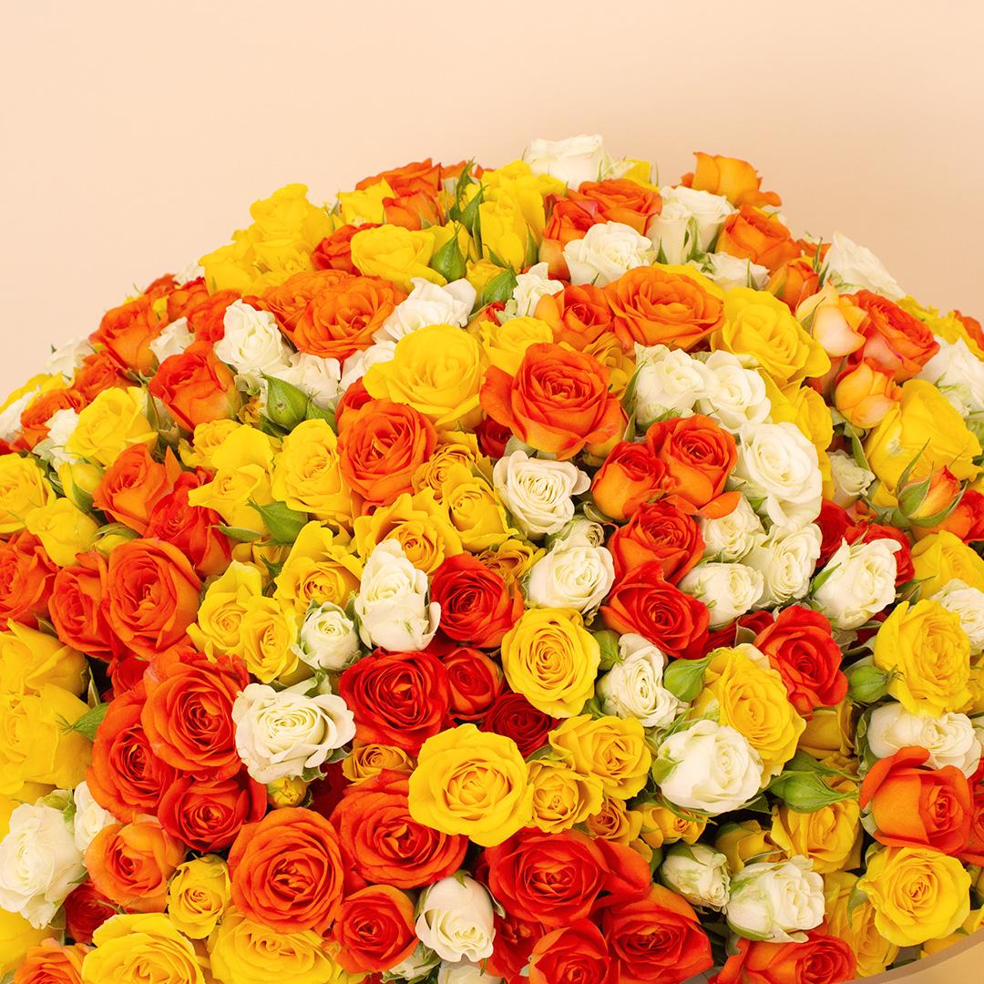 Flowrista Bouquet of 250 White, Orange & Yellow Roses view 2