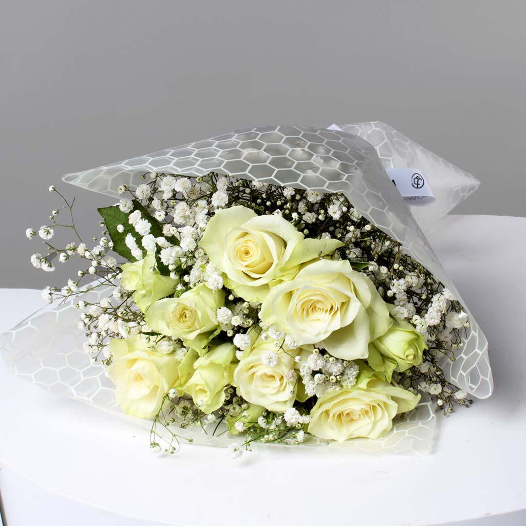 Timeless White Rose Bouquet view 2
