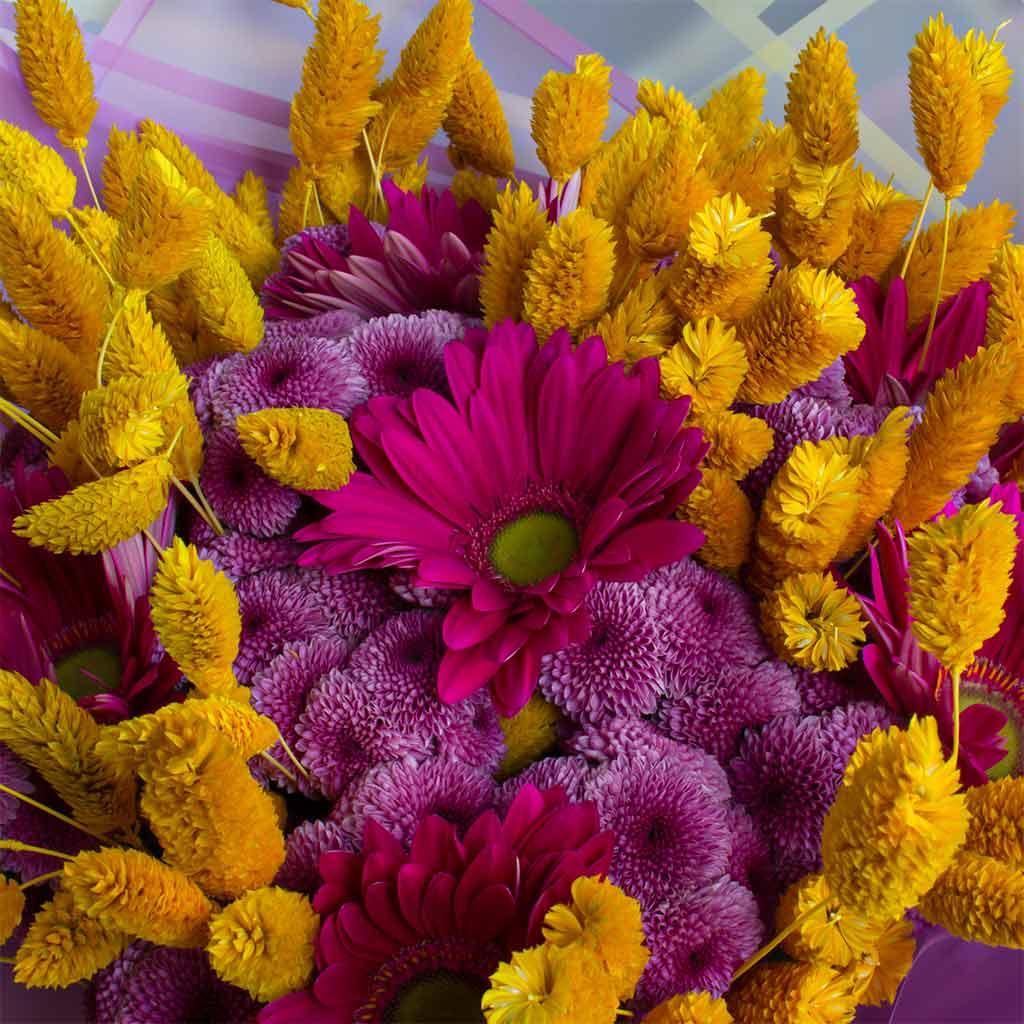 Gerbera & Lollipop Chrysanthemum Hand Bouquet view 2