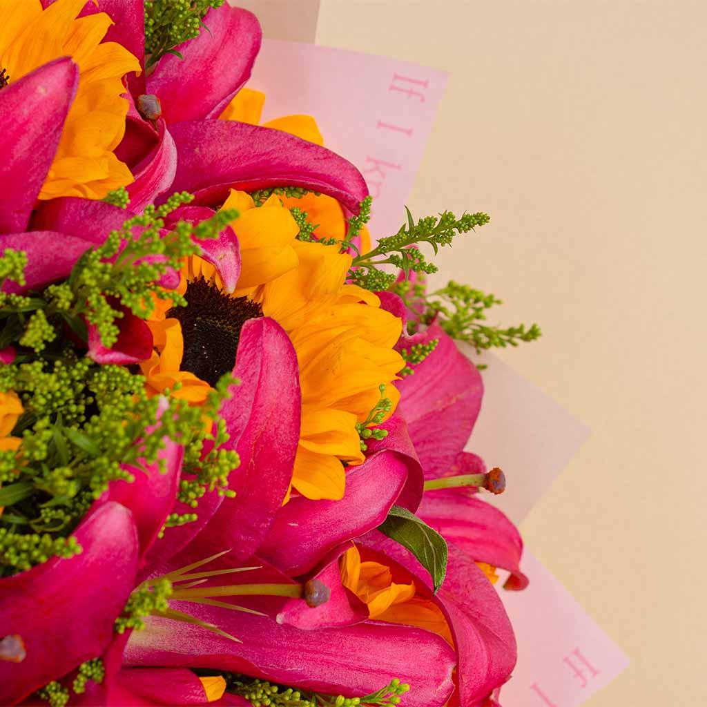 Sunflower & Lily Bouquet view 2