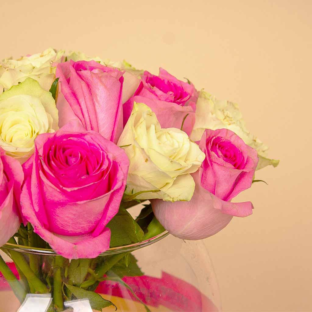 Mixed Flowers Boula Vase – White & Pink Flowers view 2