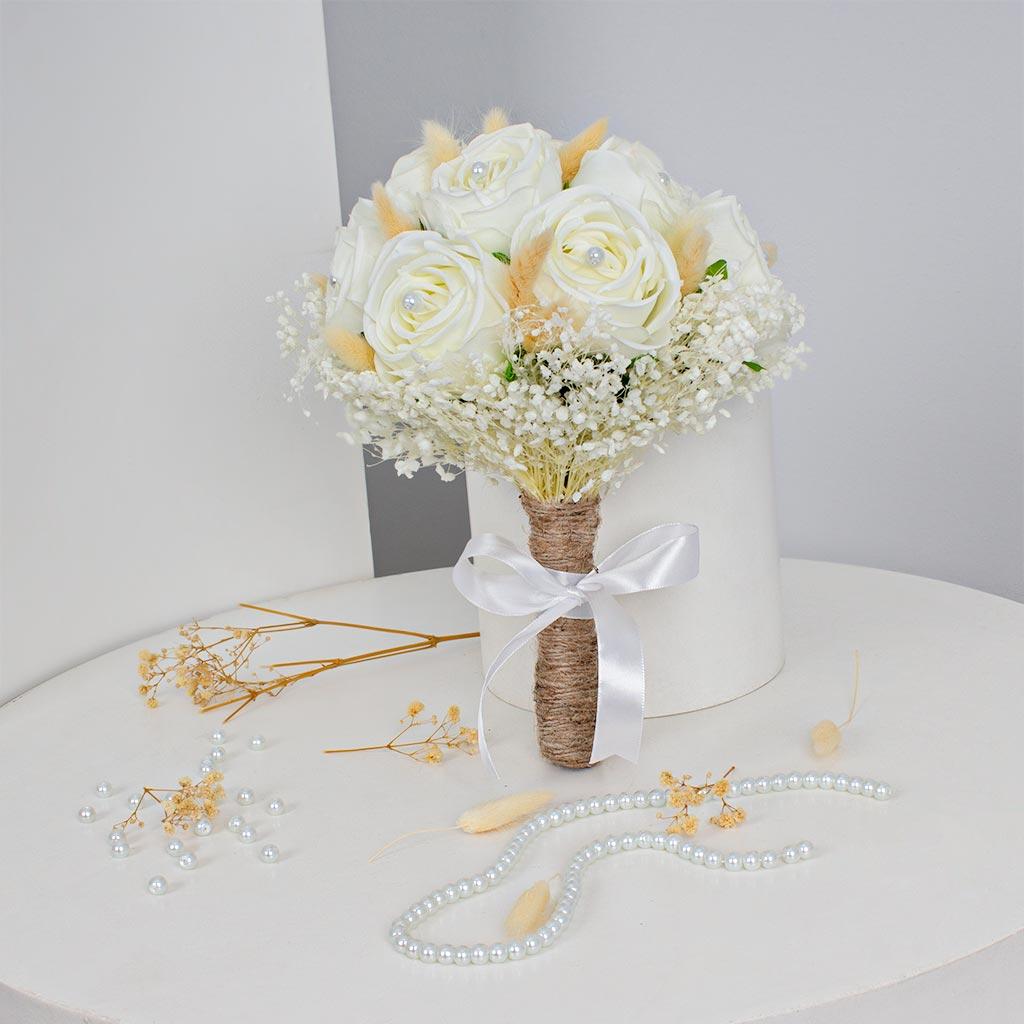 bridal bouquet of white flower view 1