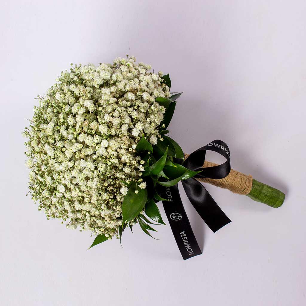 bridal bouquet of white flower& baby flower view 1