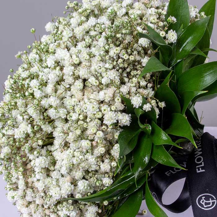 bridal bouquet of white flower& baby flower view 3