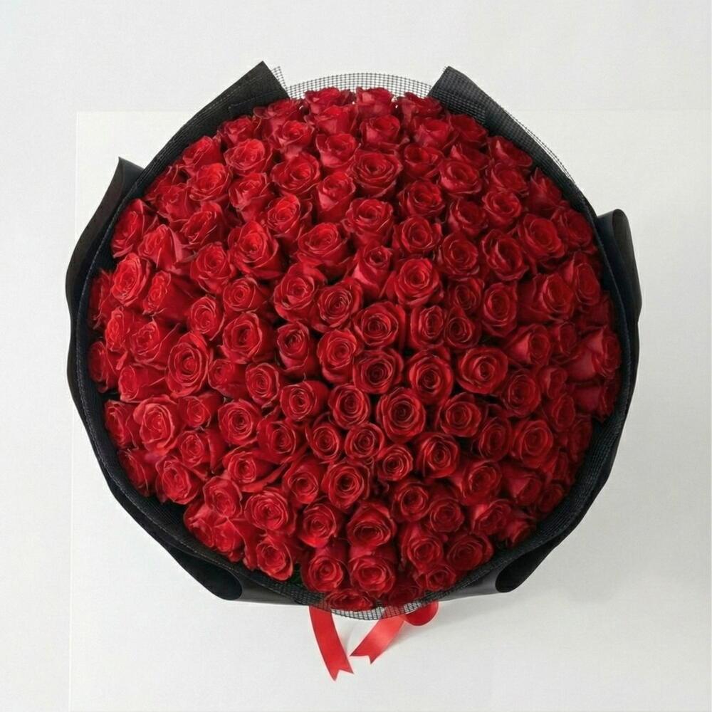 Delight _ Valentine s Hot red Classic Rose Luxurious Basket view 2