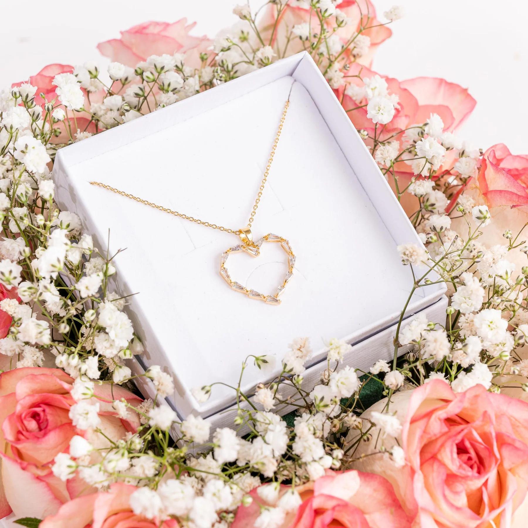 Floral Elegance with Heart Necklace Gift Arrangement view 2