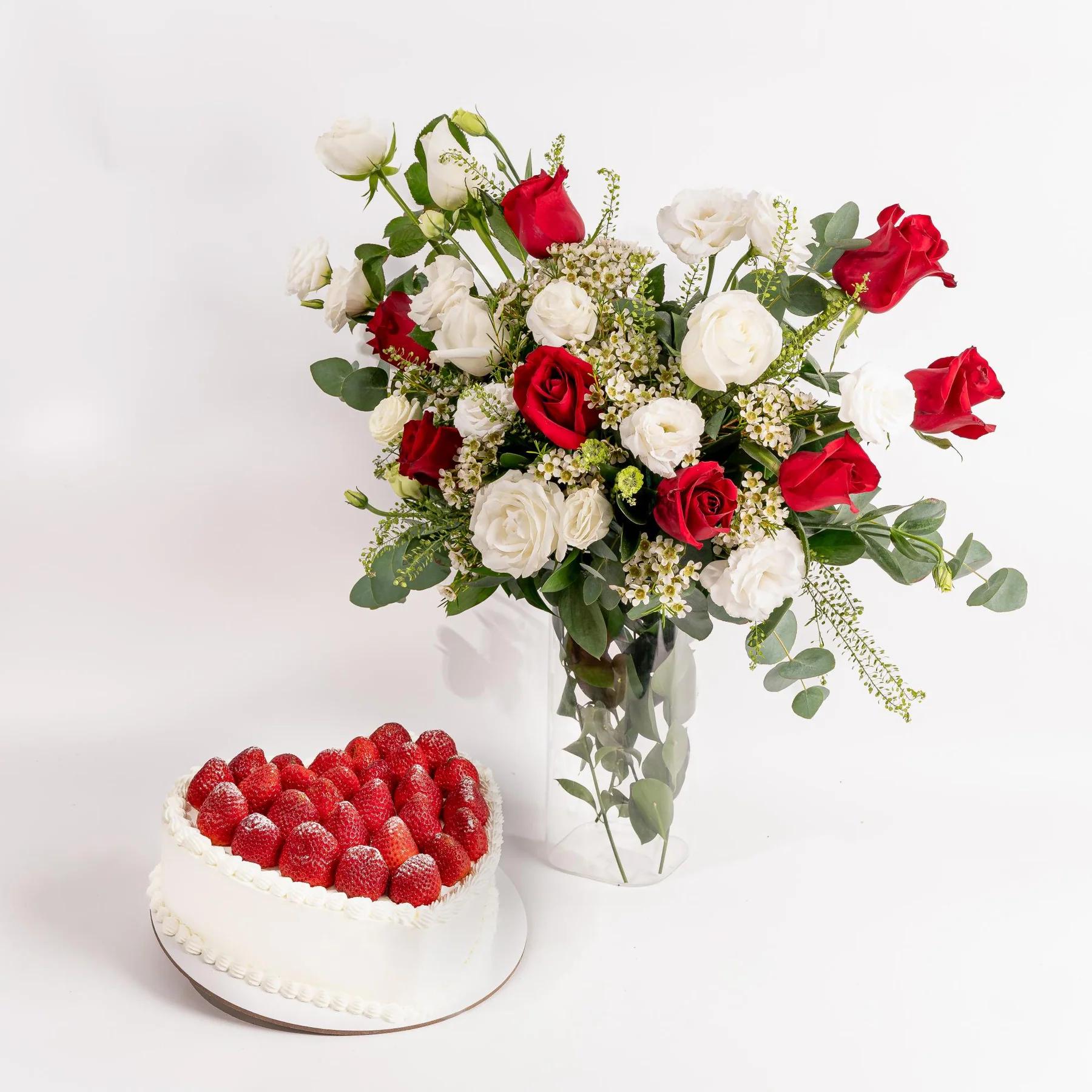 Romantic Cake and Roses Gift Bundle view 1