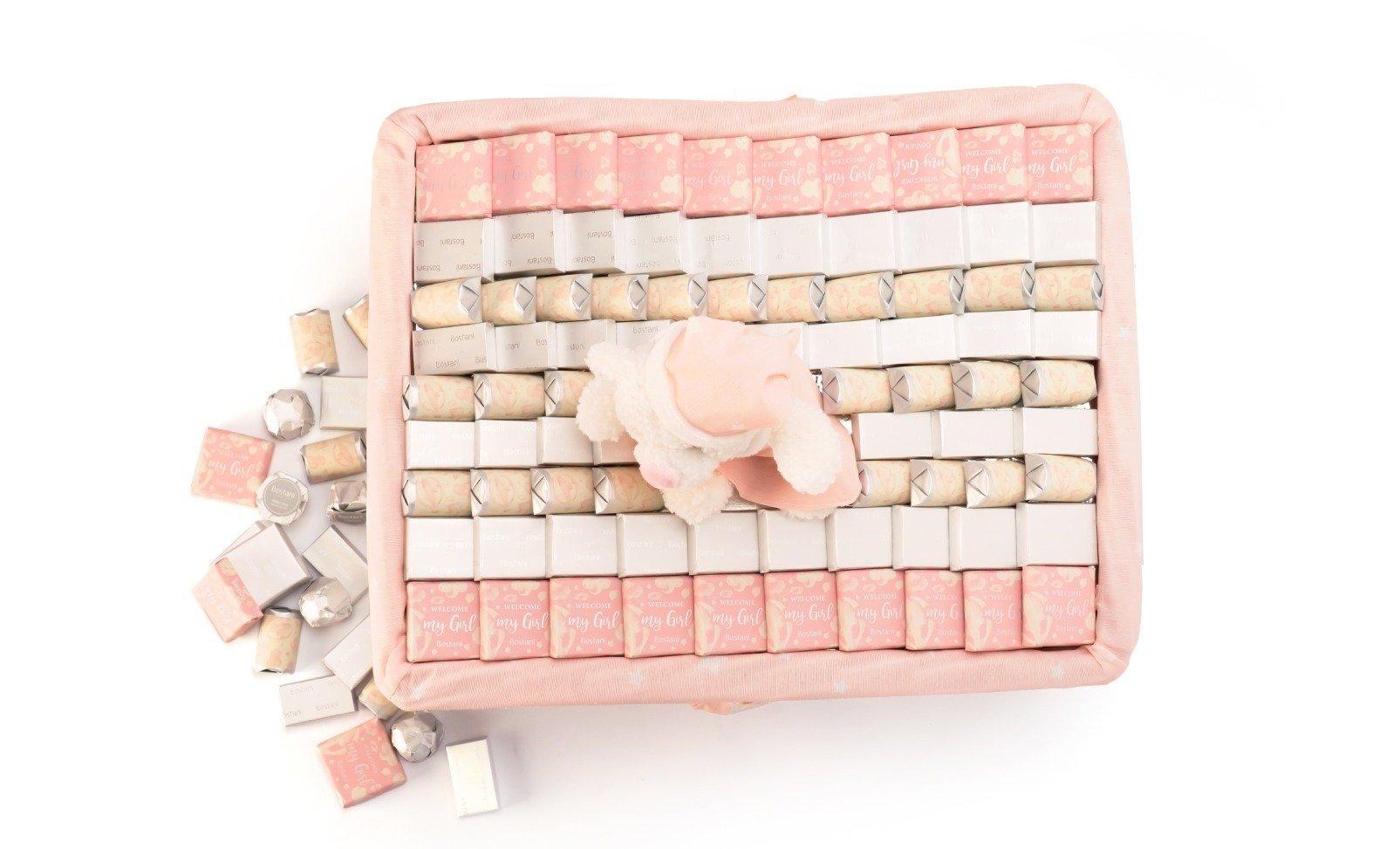 Welcome My Girl Baby Rectangular Basket 1260g view 2