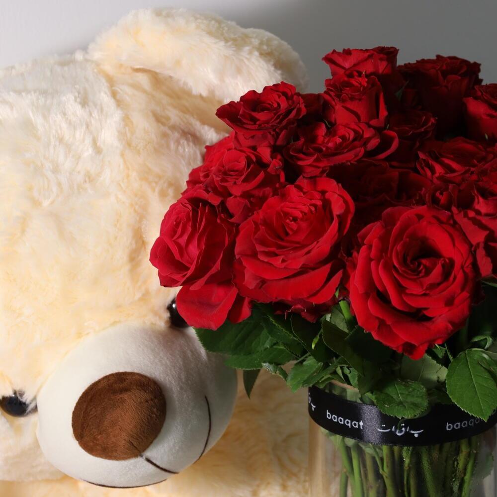 Special Combo Teddy Bear $ Roses view 2
