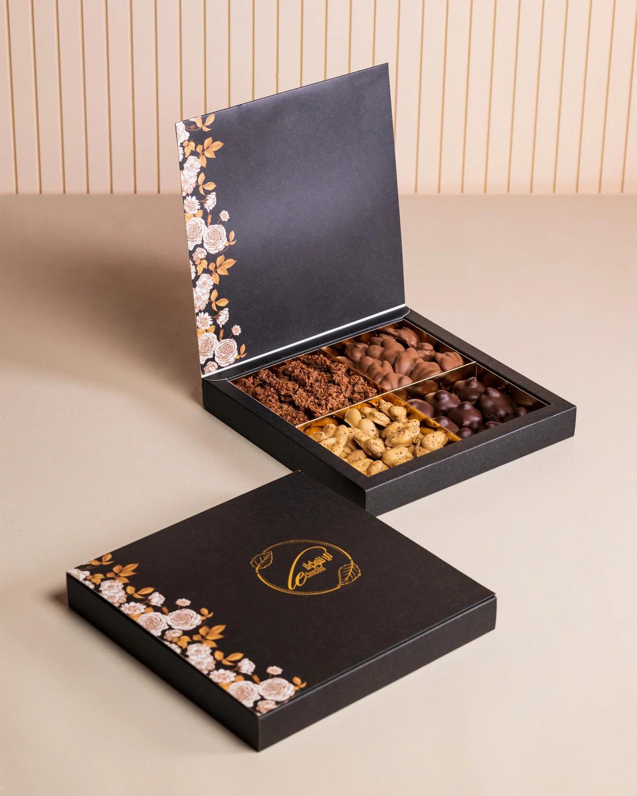 Roche Chocolate 2 with flowers bouquet view 2