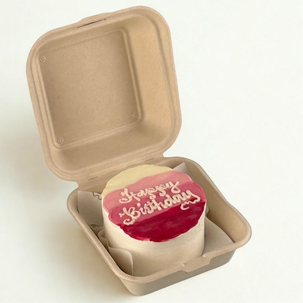 – Vanilla Bento Cake with flowers box view 2