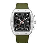Men's Coswig Gunmetal Dial Olive Green Silicone Strap Chronograph Watch - 46mm view 3