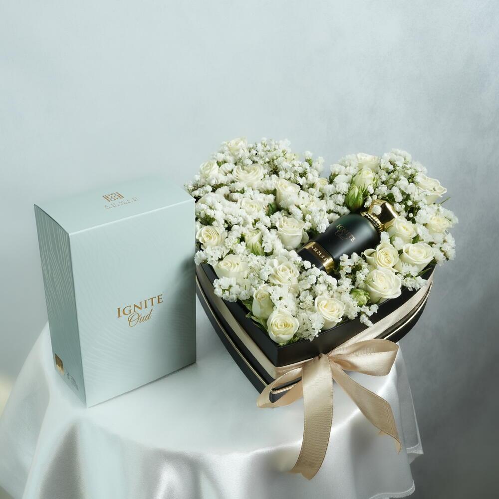 Ahmed Al Maghribi Ignite Oud Classic Flowers Heart box 7158 view 1