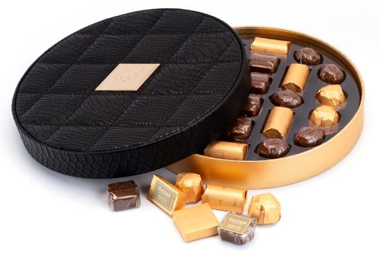 Black Small Round Leather Box view 2