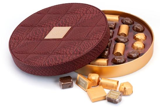 Maroon Small Round Leather Box view 2