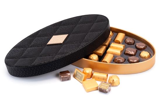 Black Small Oval Leather Box view 2