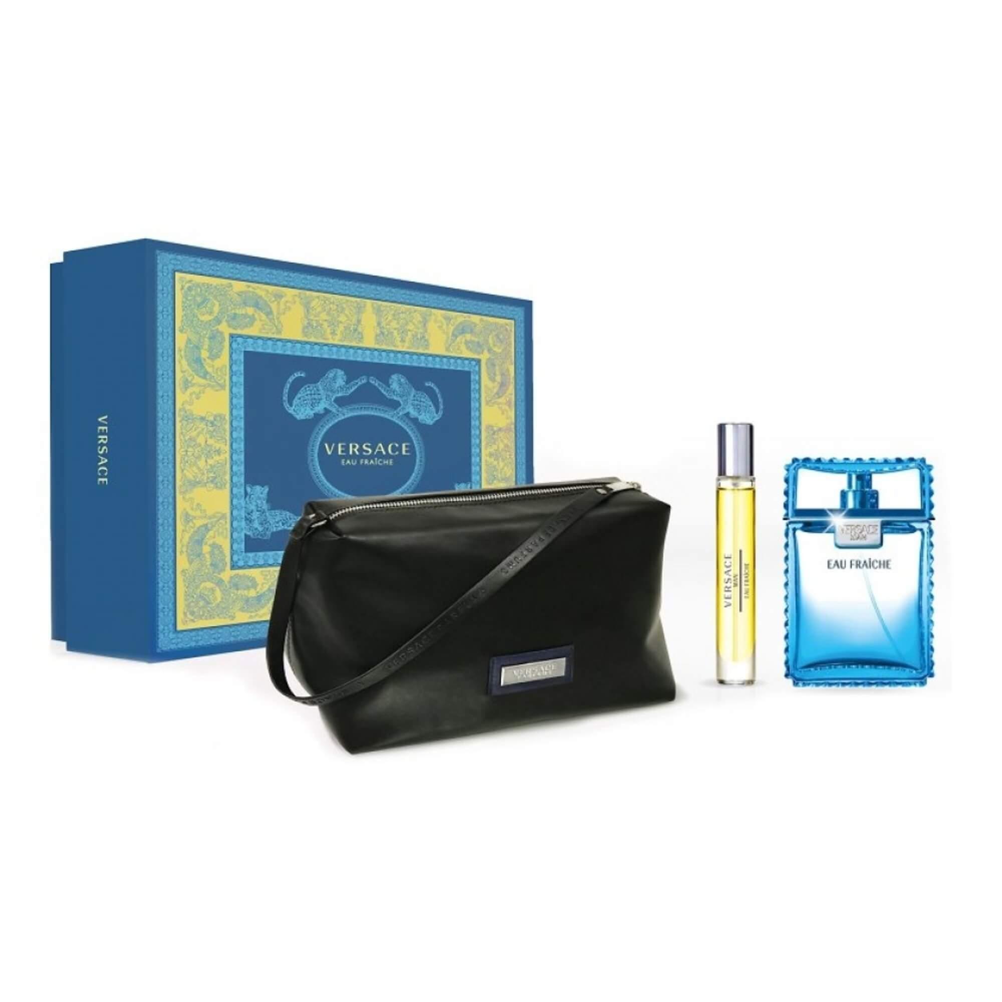 VERSACE EAU FRAICHE MEN 100ML+TRAVEL SPRAY 10ML+VERSACE TROUSSE MANundefined