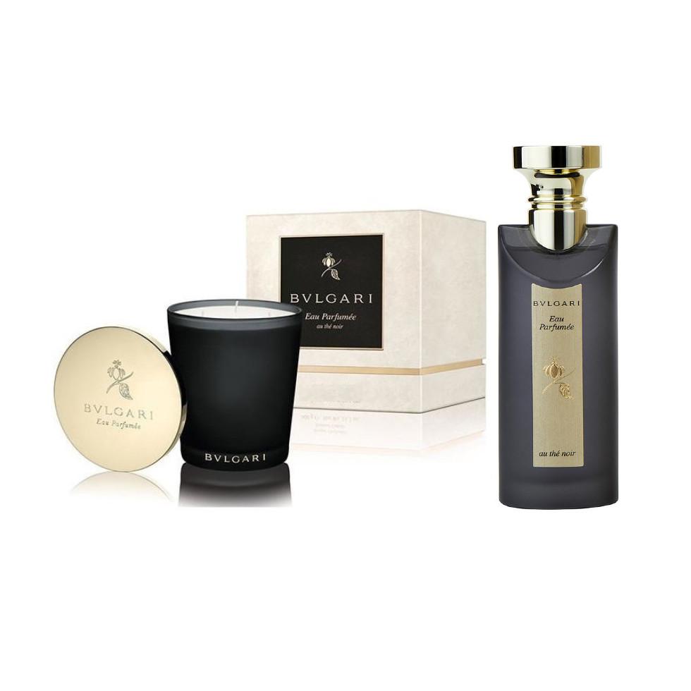 BVLGARI AU THE NOIR EDP GIFT SET CANDLE+ PERFUME 150MLundefined