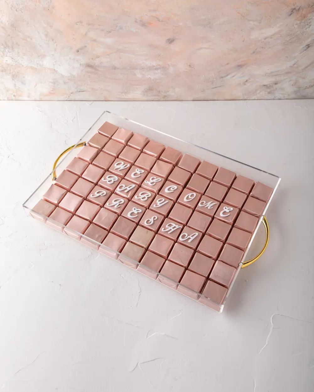 New Baby chocolate gift by NJDNewborn Gift, Welcome Baby Gift, Baby Gift, هدية مولود جديد, هدية استقبال مولود, هدية أطفال