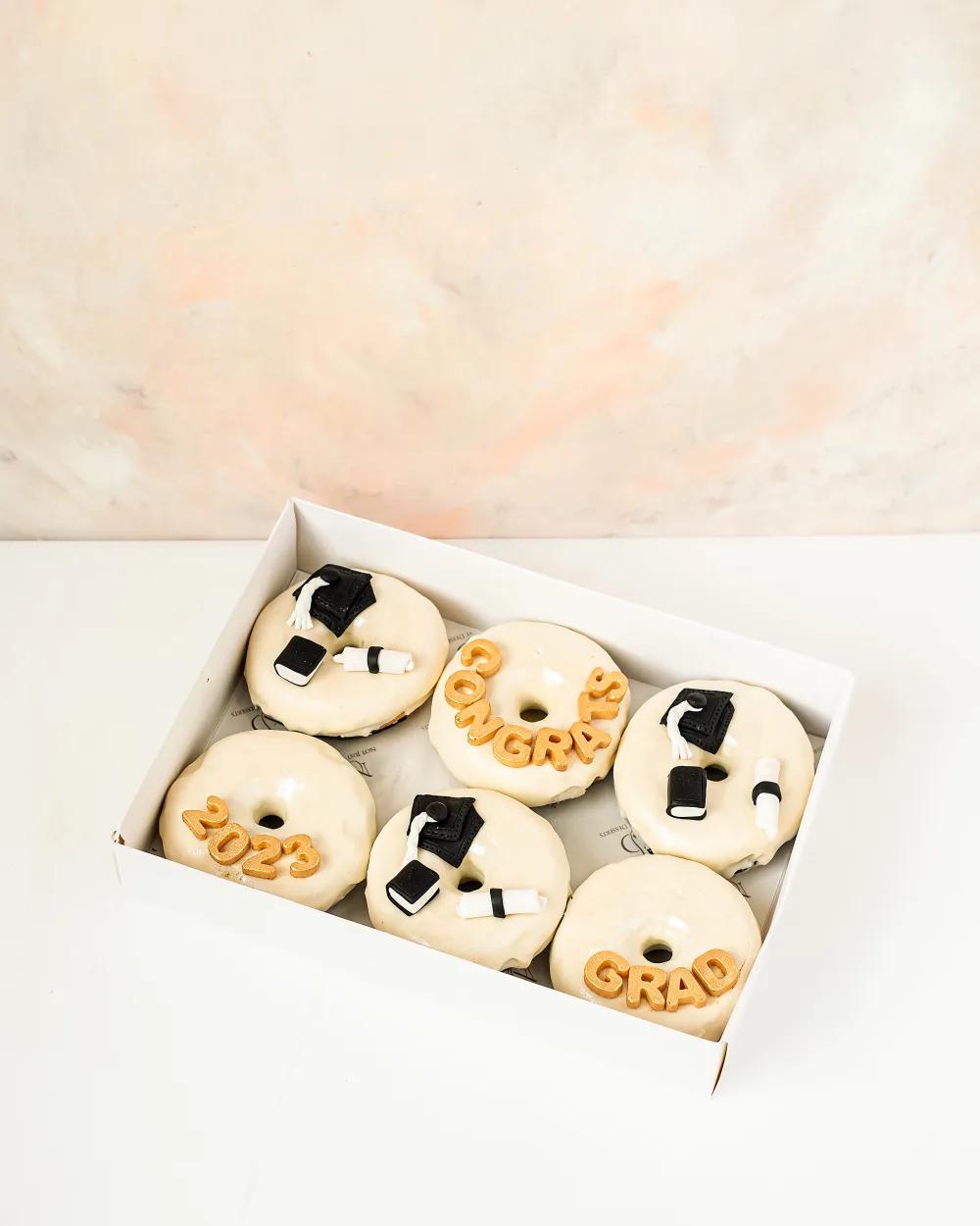 Graduation Donuts by NJDGraduation Gift UAE, Graduation Dessert Gift, Graduation Celebration Treat, هدية تخرج, هدية حلويات تخرج, ضيافة احتفال بالتخرج