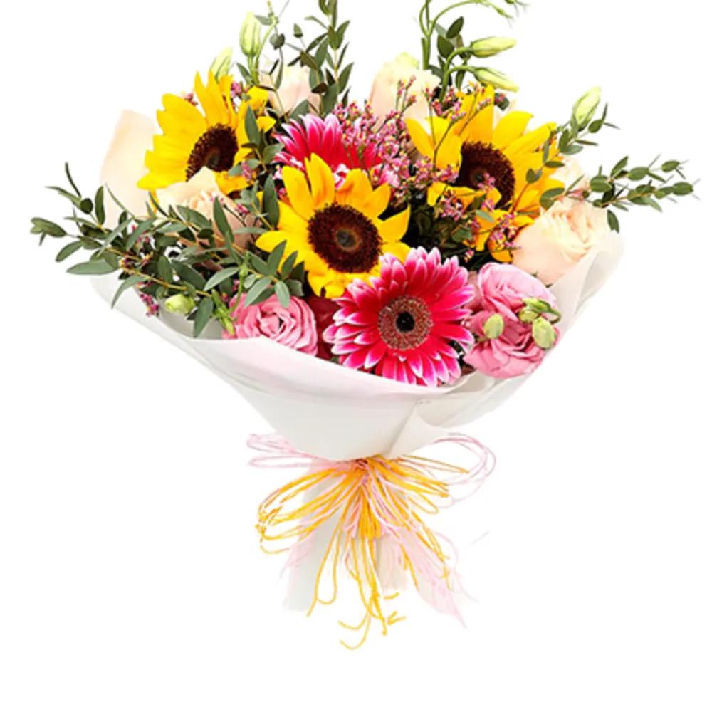HARMONIC ROSES AND SUNFLOWER MIXED BOUQUETundefined