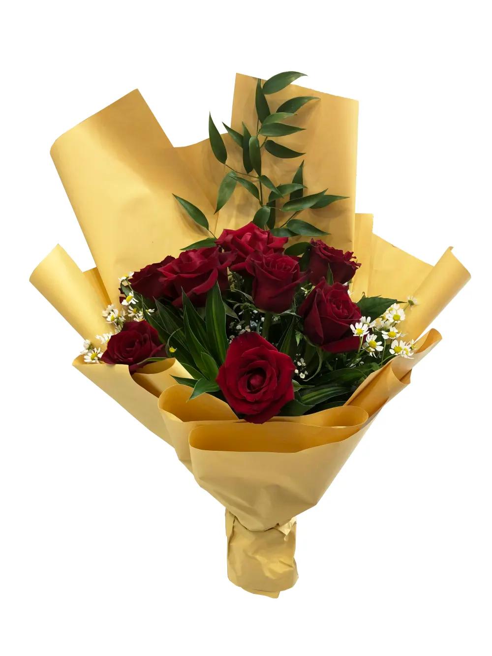 Red rose bouquet with decoration. 1undefined