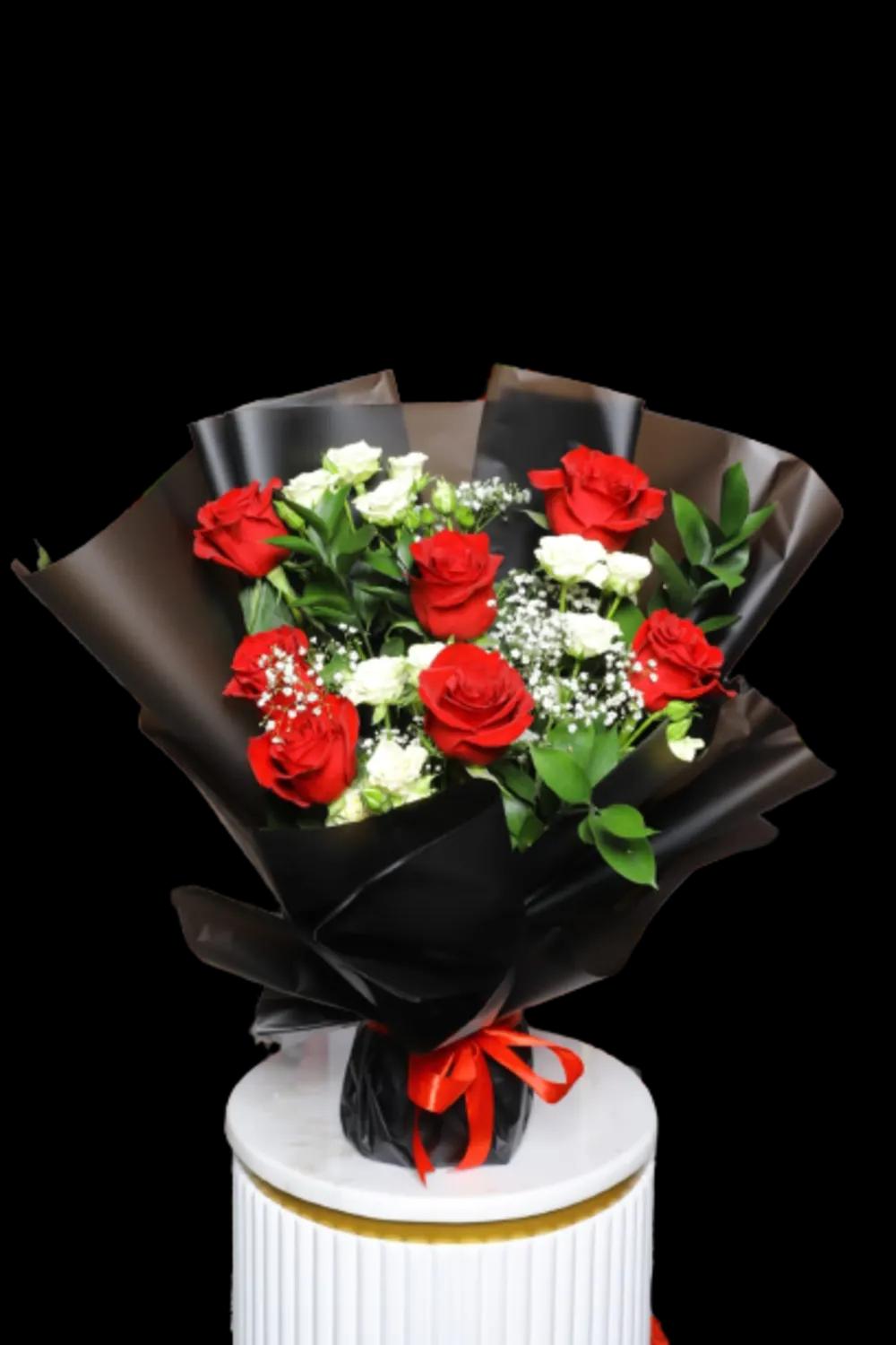 A bouquet of red and white rosesundefined