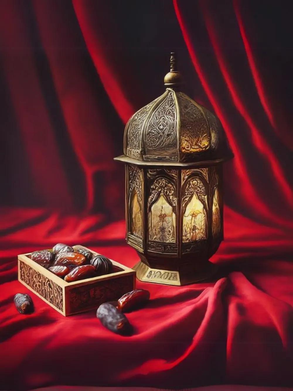 Metal Ramadan lantern& Gold Small Rectangleundefined