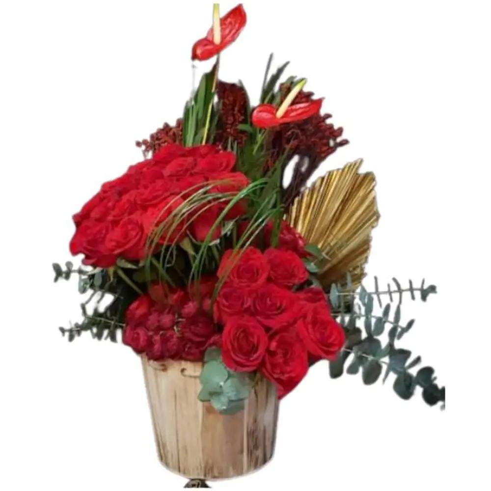 Red Rose Wood Arrangementundefined