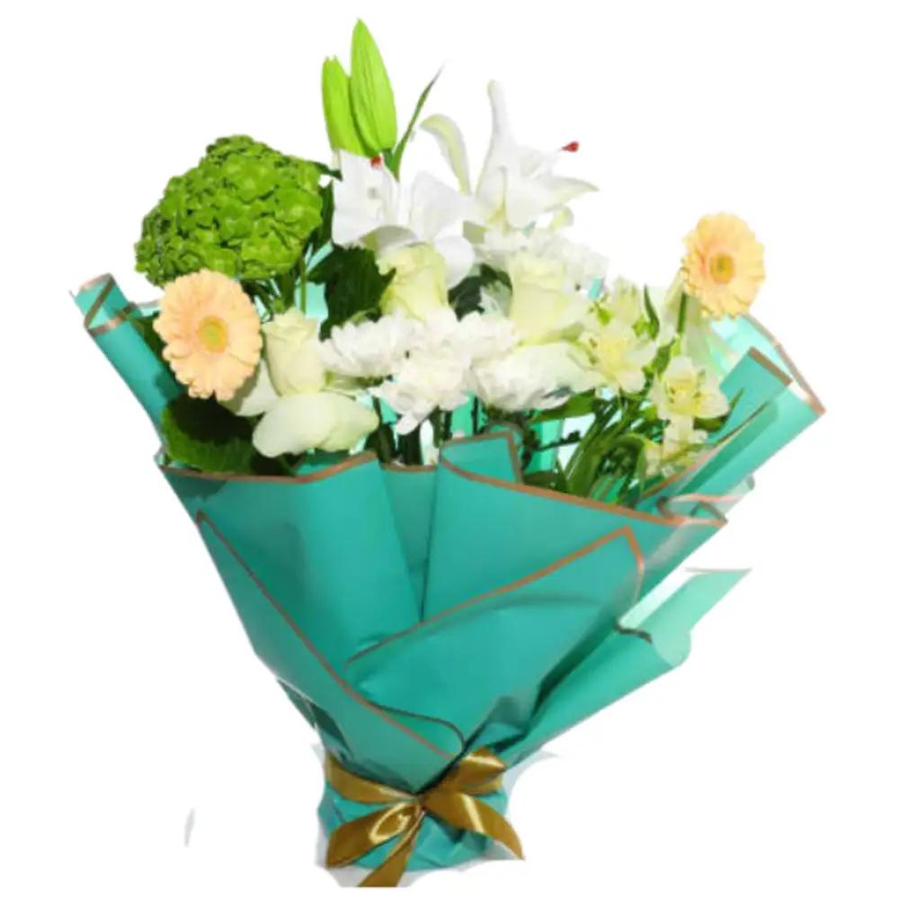 A bouquet of white and blue roses..undefined