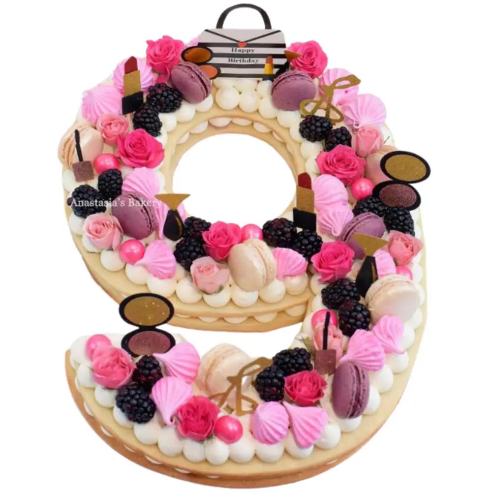 Number 9 Shaped Cake
