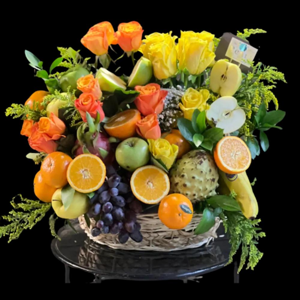 Rainbow Flowers Fruits Basketundefined