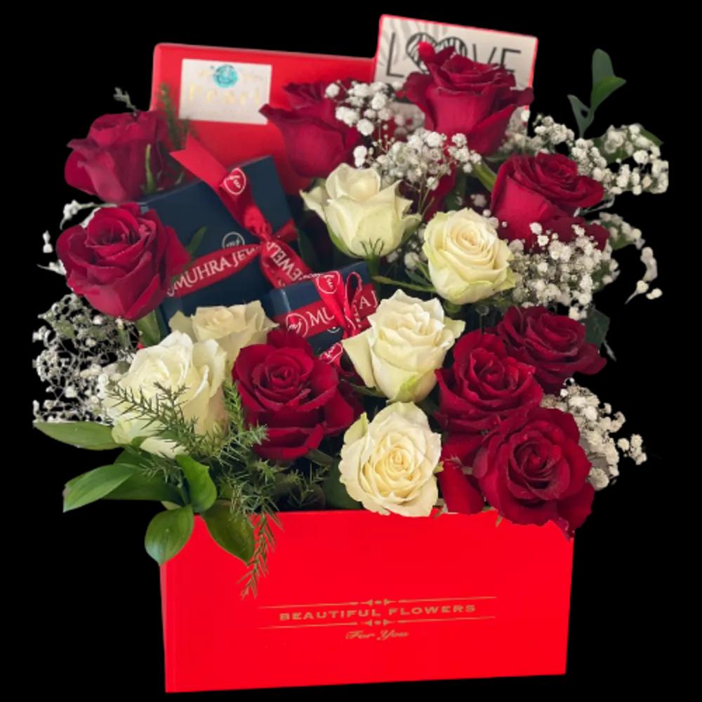 Red & White Roses Boxundefined