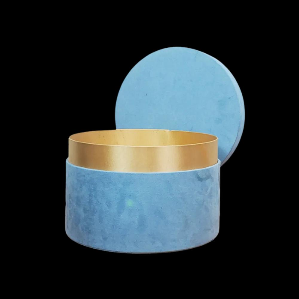 Rounded velvet luxury Coverd Blue box
