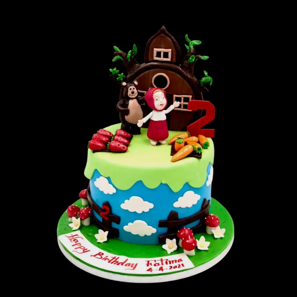 Masha And The Bear CakeMasha And The Bear Cake, Perfect Kids Birthday Cake, Cartoon Birthday Cake, كيك عيد ميلاد للأطفال