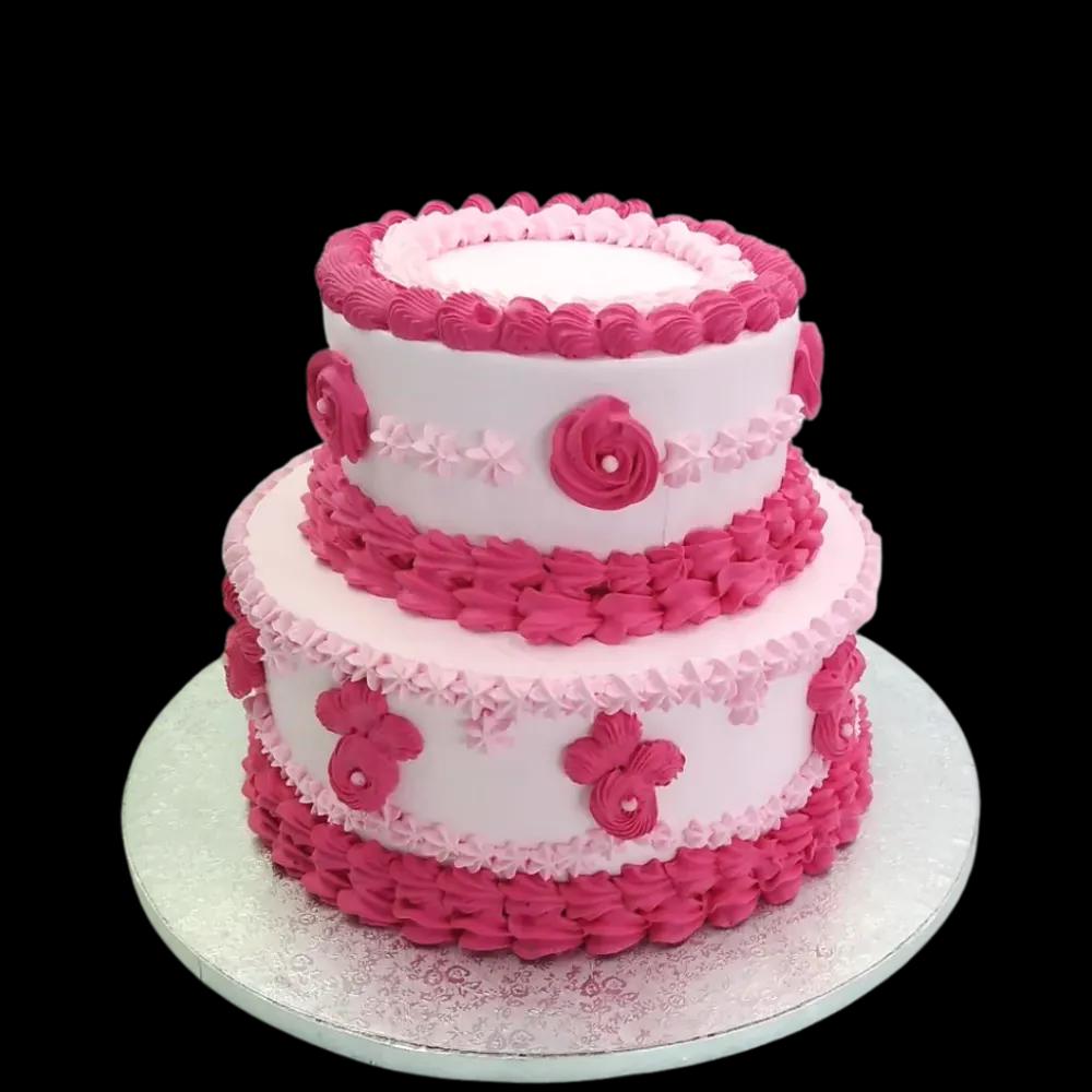 Pink Vintage Multi-Tier Cake